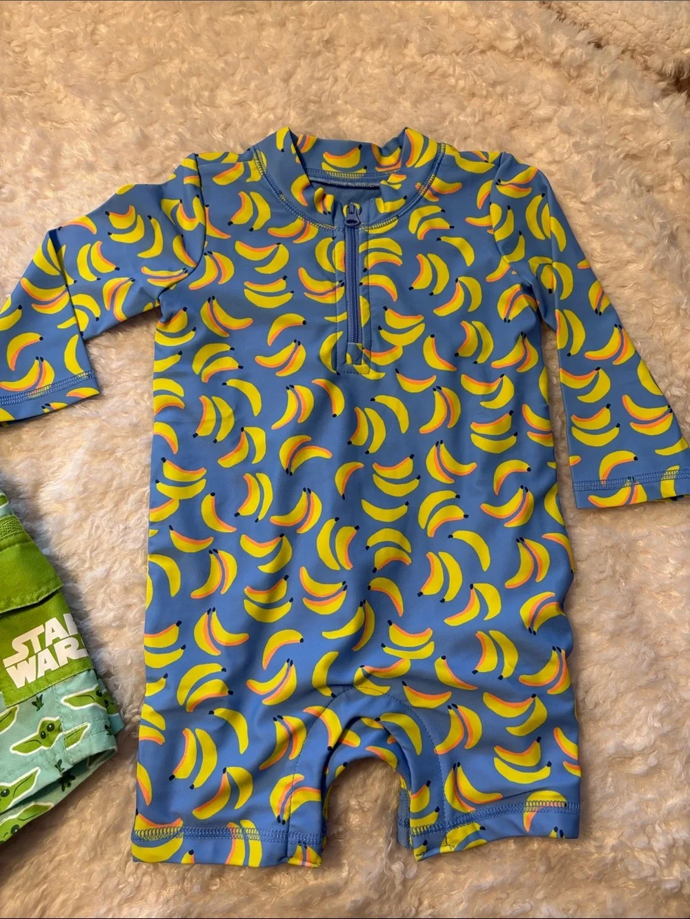 Swim Set Grogu Trunks 9-12M & 12-18M Banana Gap Long Sleeve Rash Guard